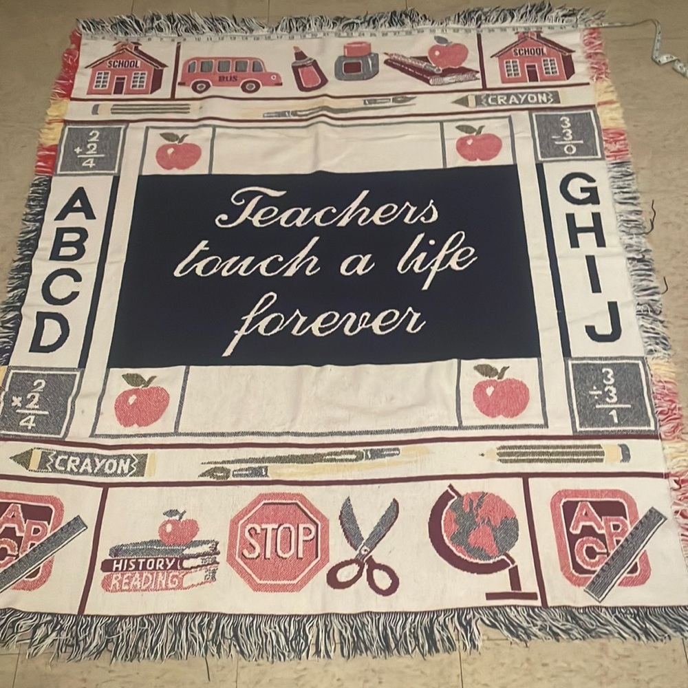Teachers touch a life forever woven throw blanket